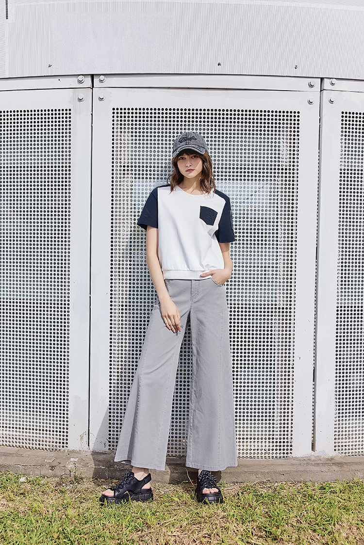 abito棉質直筒牛仔寬褲