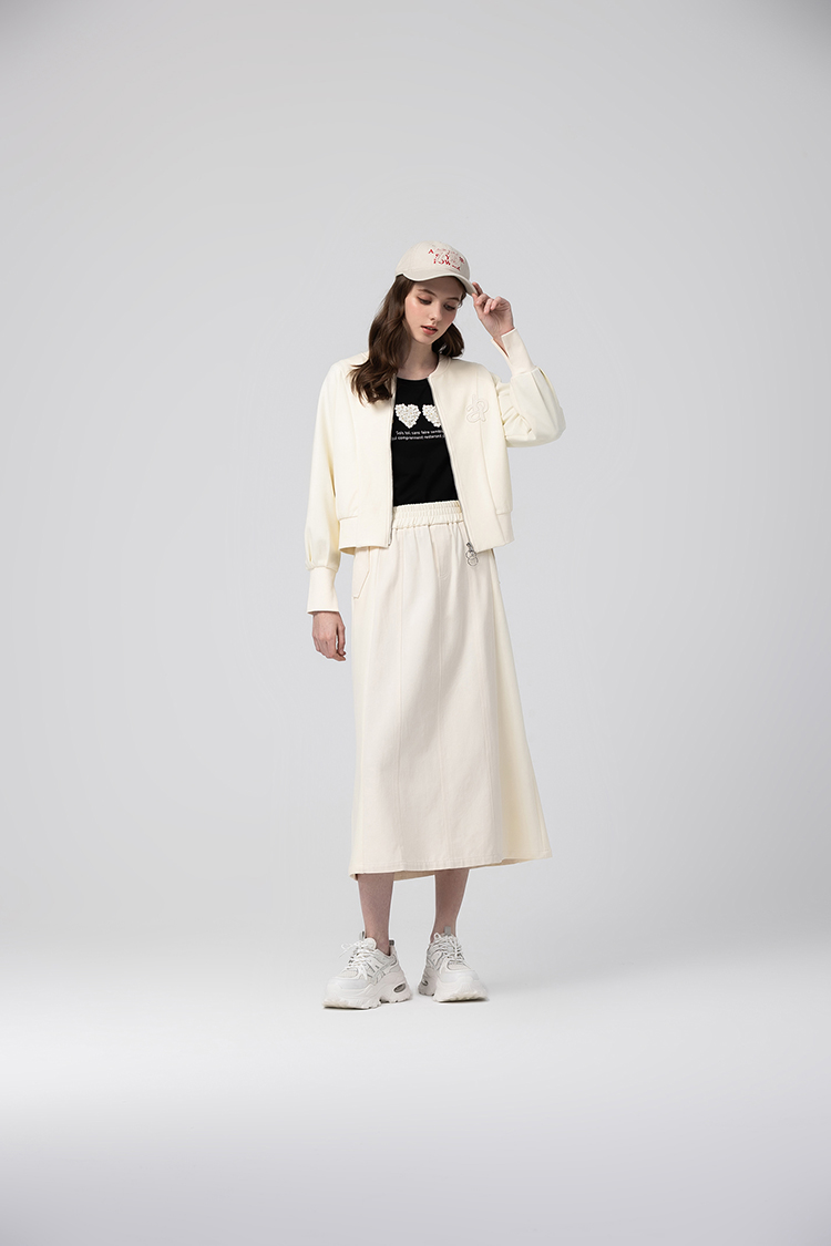 abito個性拼接牛仔裙