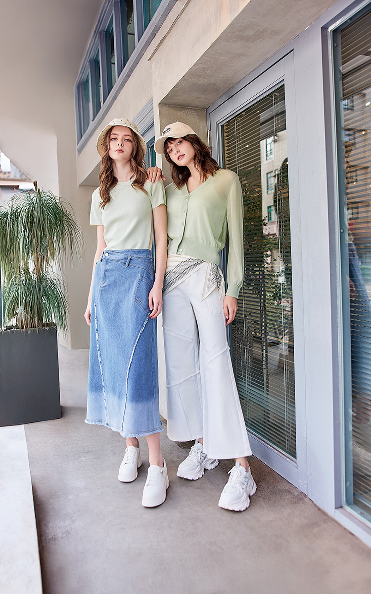 abito棉質漸層剪裁長裙