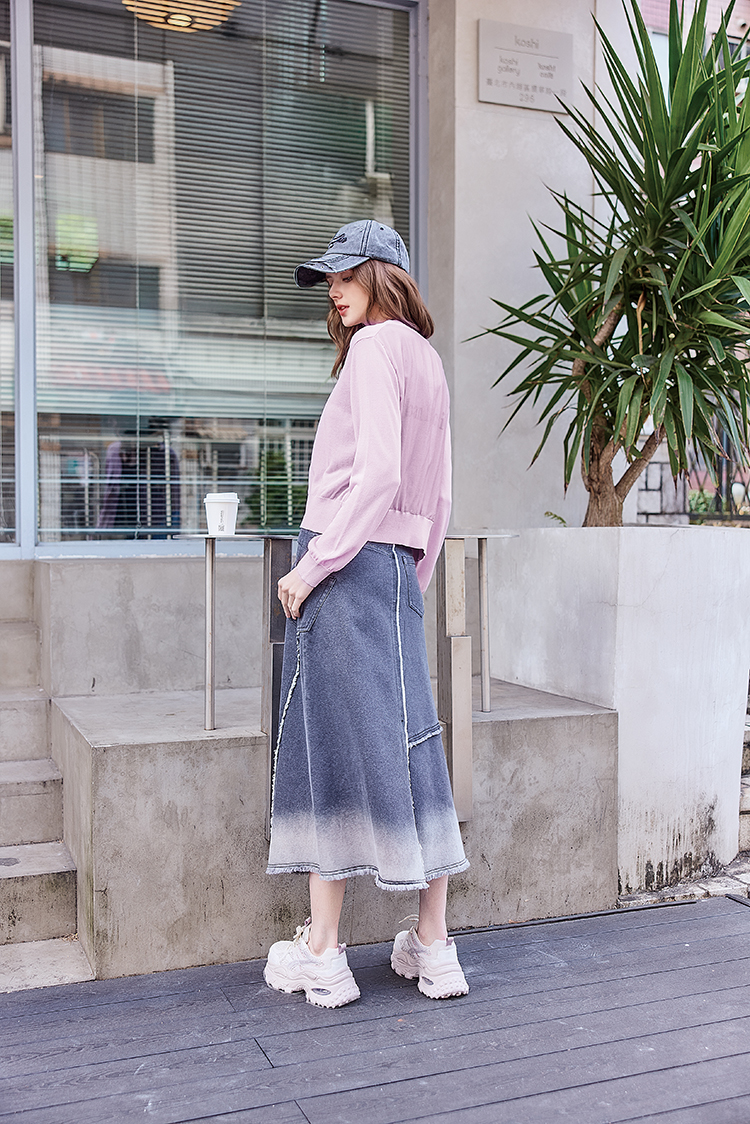 abito棉質漸層剪裁長裙