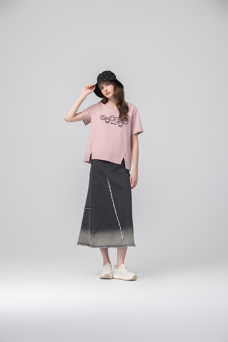 abito棉質漸層剪裁長裙