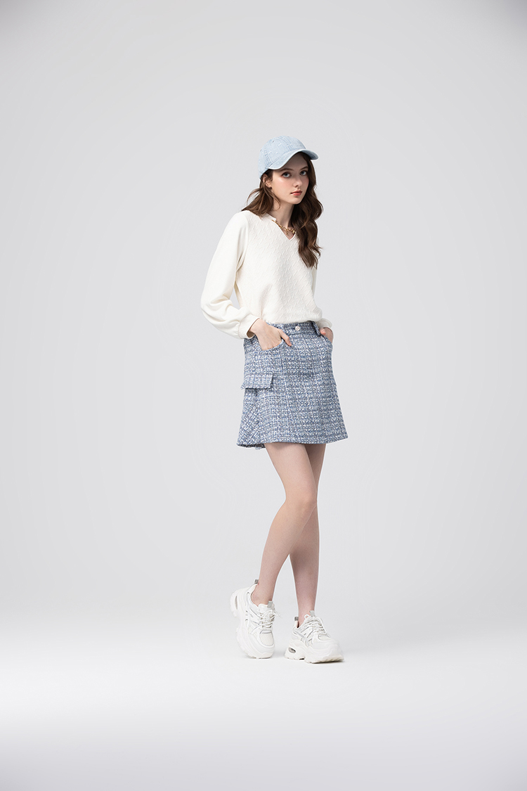 abito經典交織格紋短裙