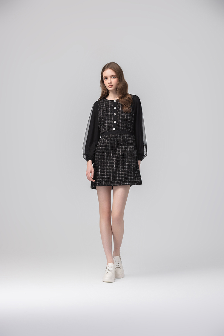 abito優雅織格紋洋裝