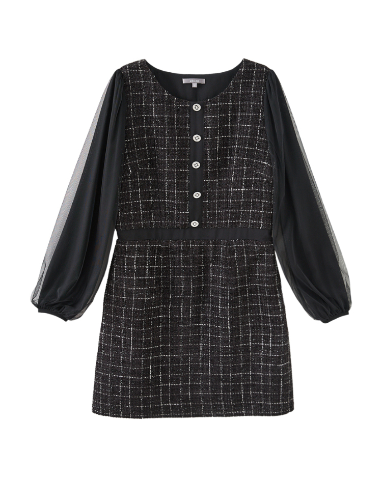 abito優雅織格紋洋裝