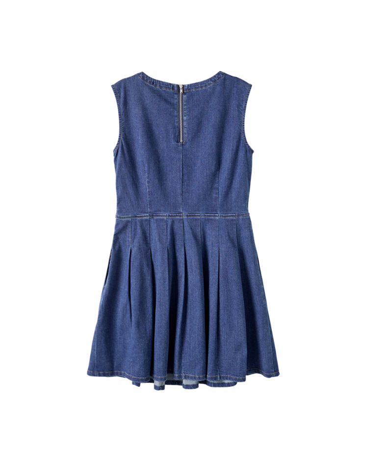 abito優雅丹寧百褶洋裝