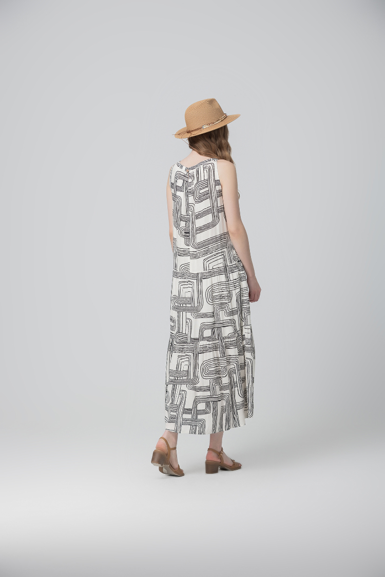 abito藝術線印花洋裝