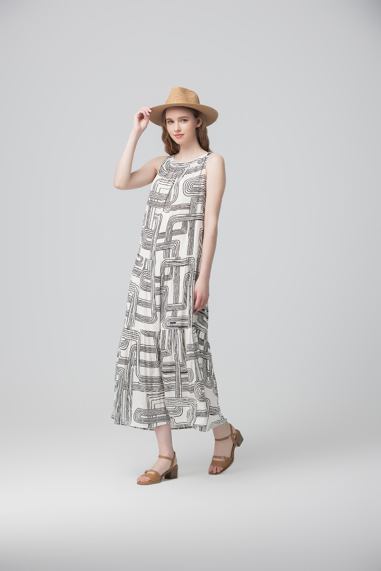 abito藝術線印花洋裝