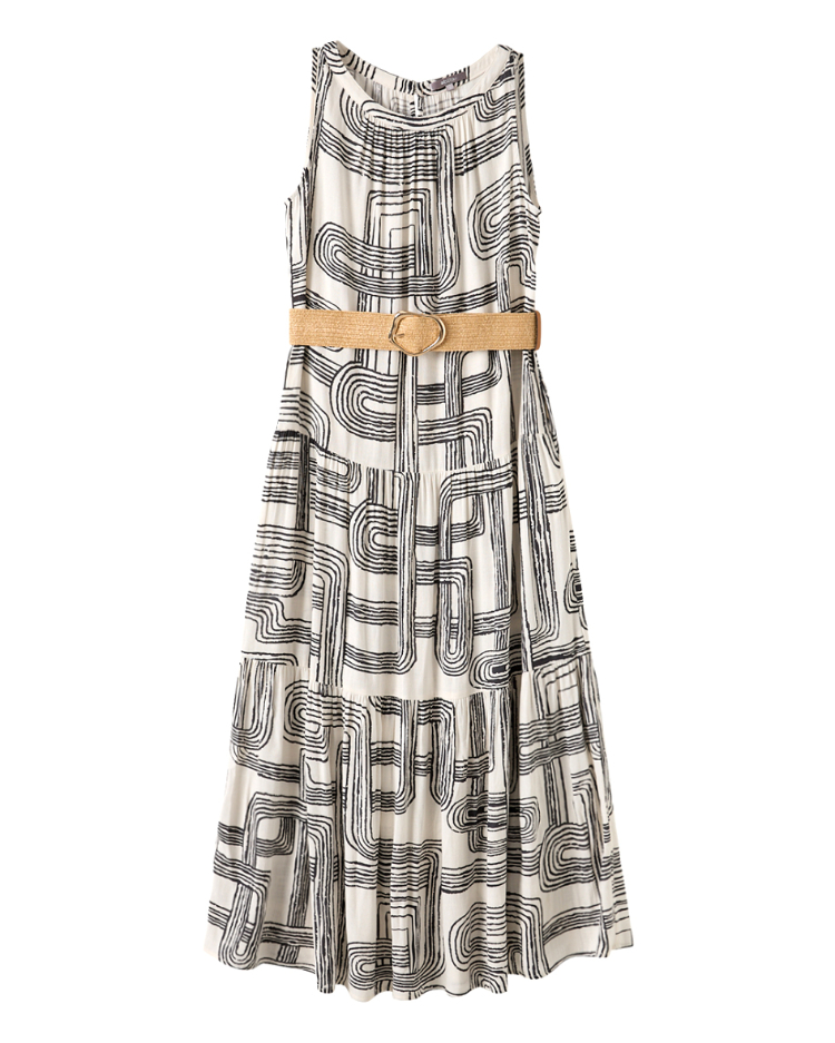 abito藝術線印花洋裝