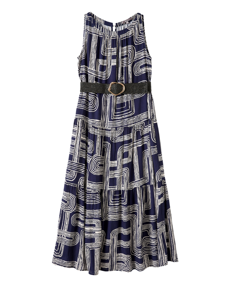 abito藝術線印花洋裝
