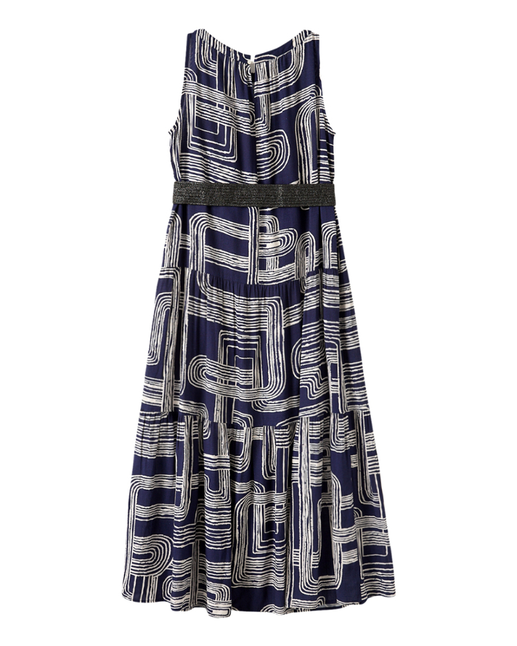 abito藝術線印花洋裝