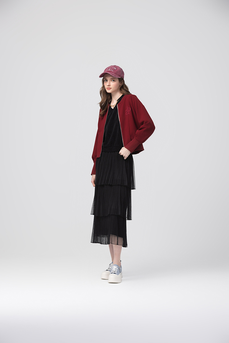 abito棉質布繡圓領外套