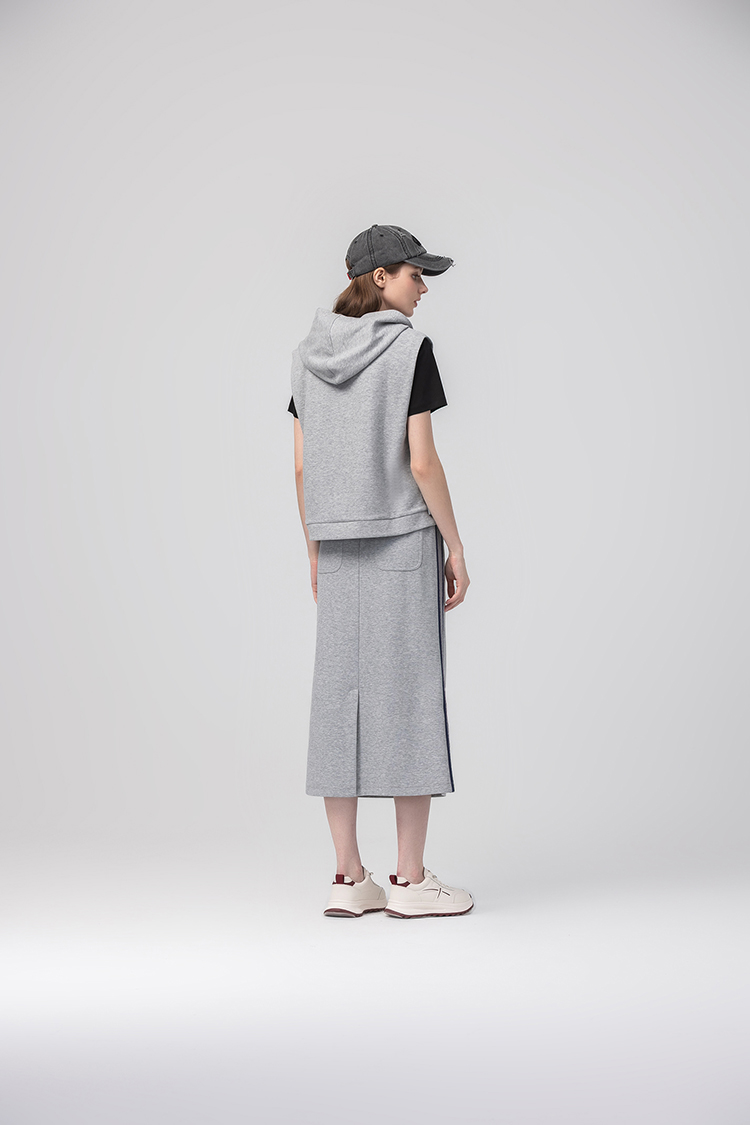 abito休閒連帽無袖拉鍊背心