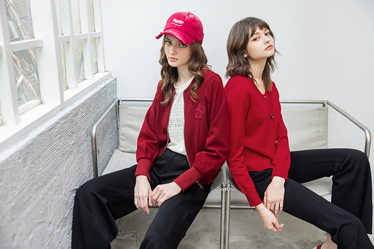 abito假兩件雙層針織上衣