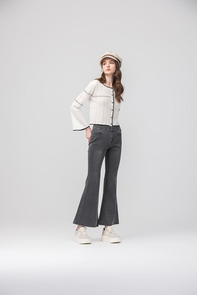 abito菱格透膚針織上衣