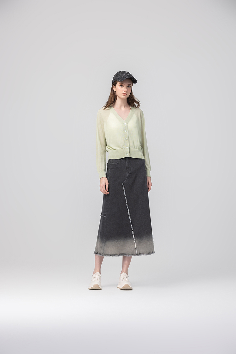 abito簡約素色V領針織外套