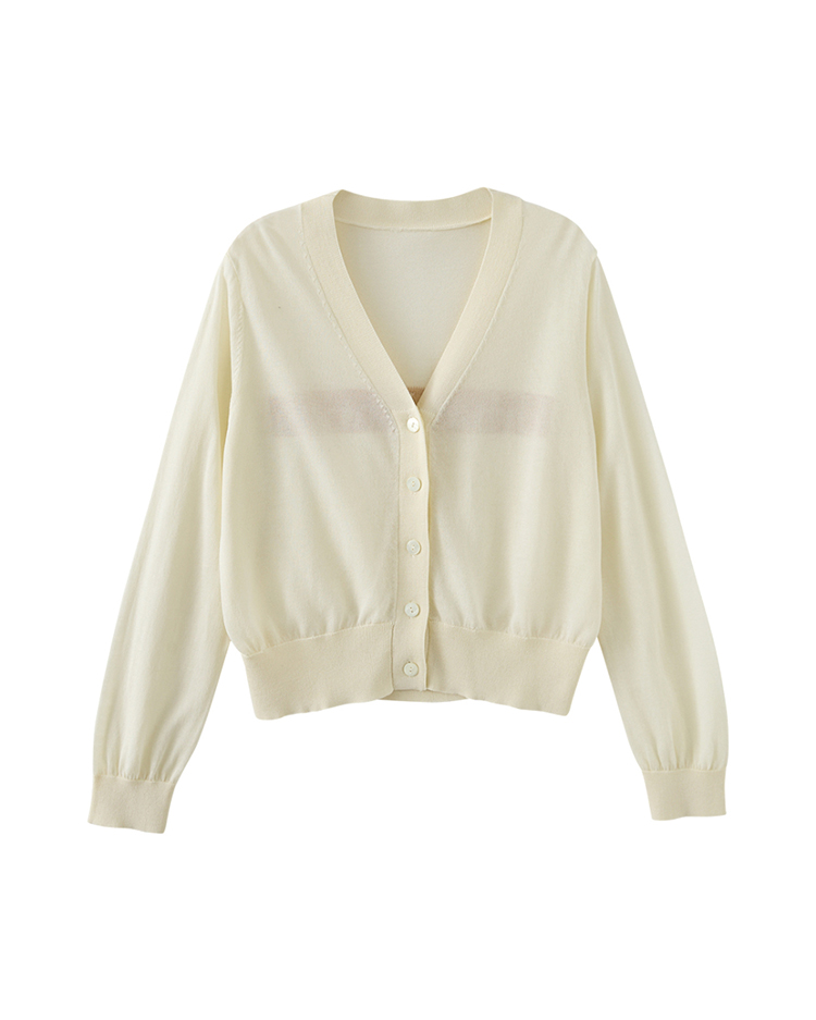 abito簡約素色V領針織外套