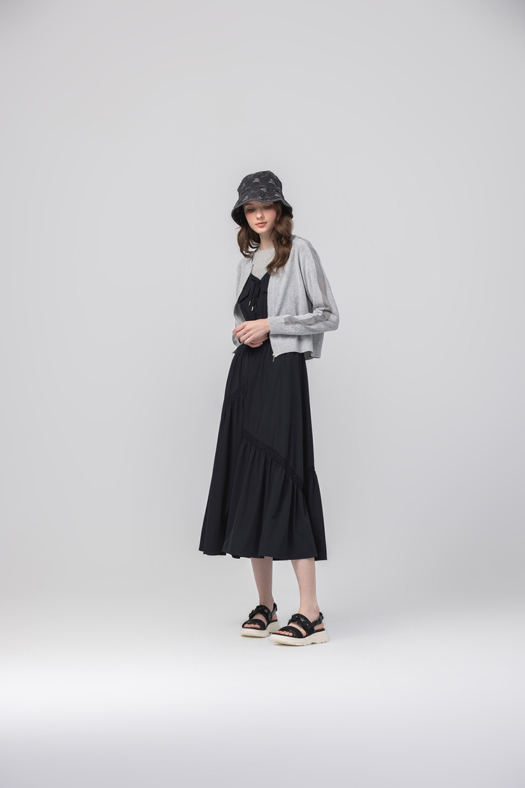 abito透膚網紗拼接針織外套