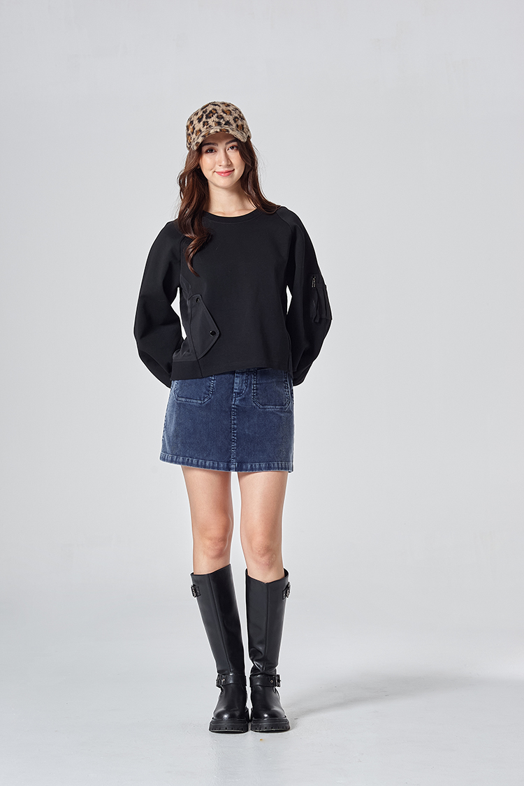 DITA甜酷感剪接A字短裙