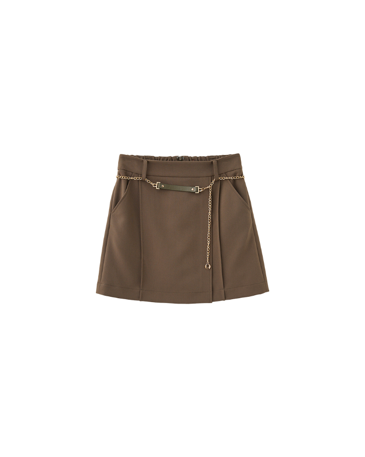 DITA鍊帶剪接小A字短裙