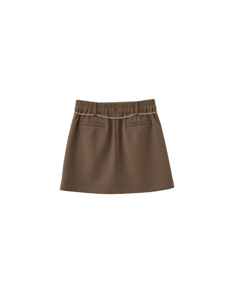 DITA鍊帶剪接小A字短裙