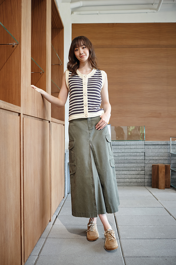 DITA兩穿式造型拉鍊工裝A字裙