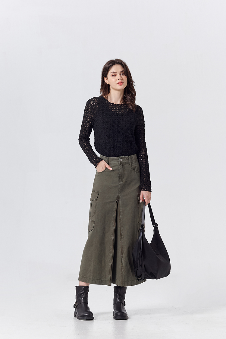 DITA兩穿式造型拉鍊工裝A字裙