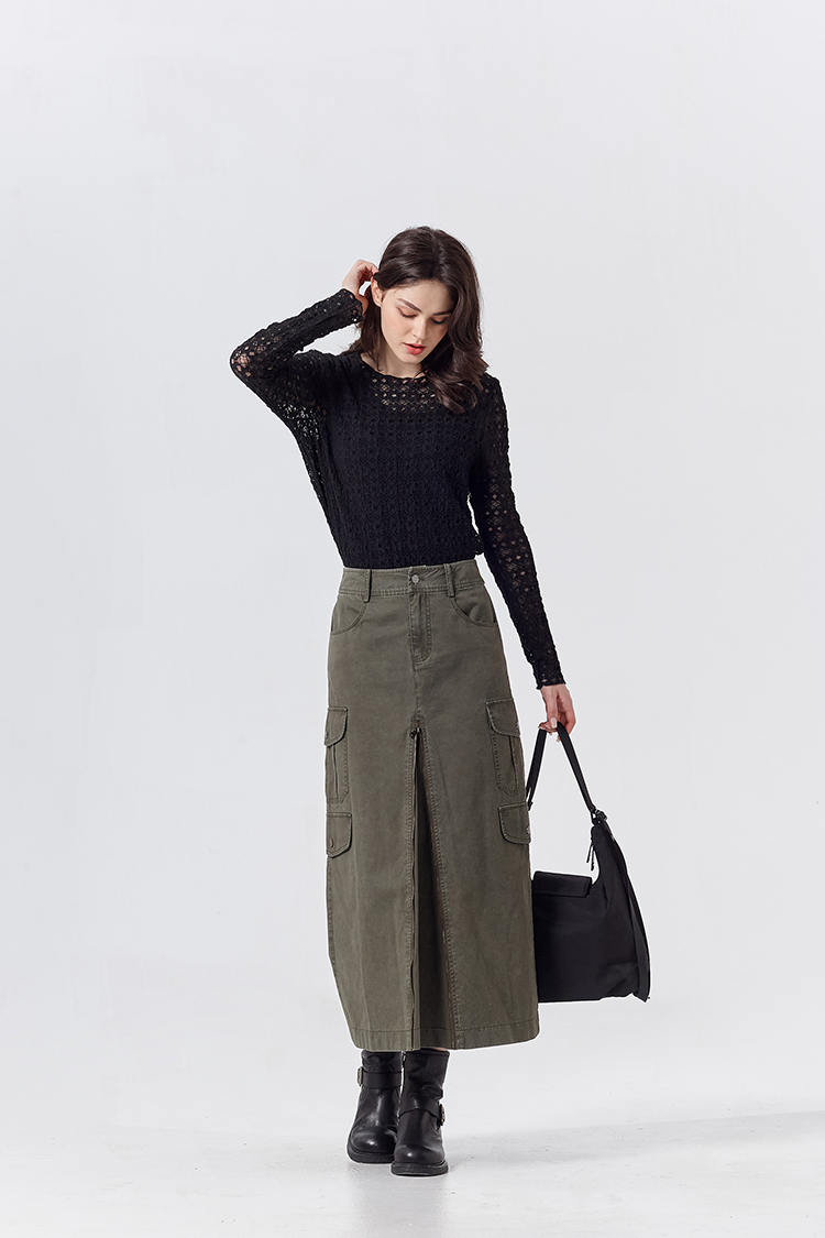 DITA兩穿式造型拉鍊工裝A字裙