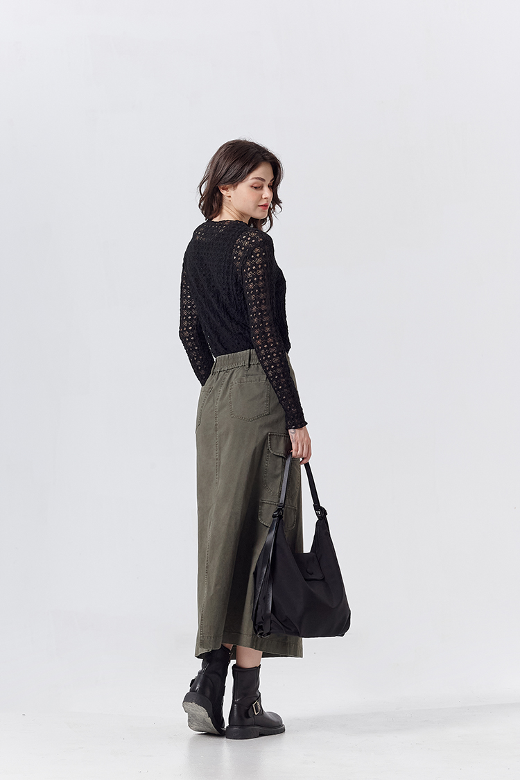 DITA兩穿式造型拉鍊工裝A字裙