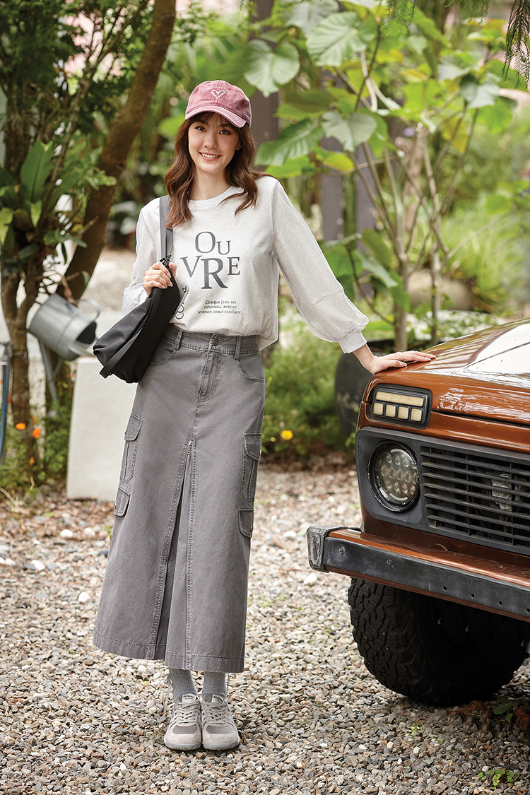 DITA兩穿式造型拉鍊工裝A字裙