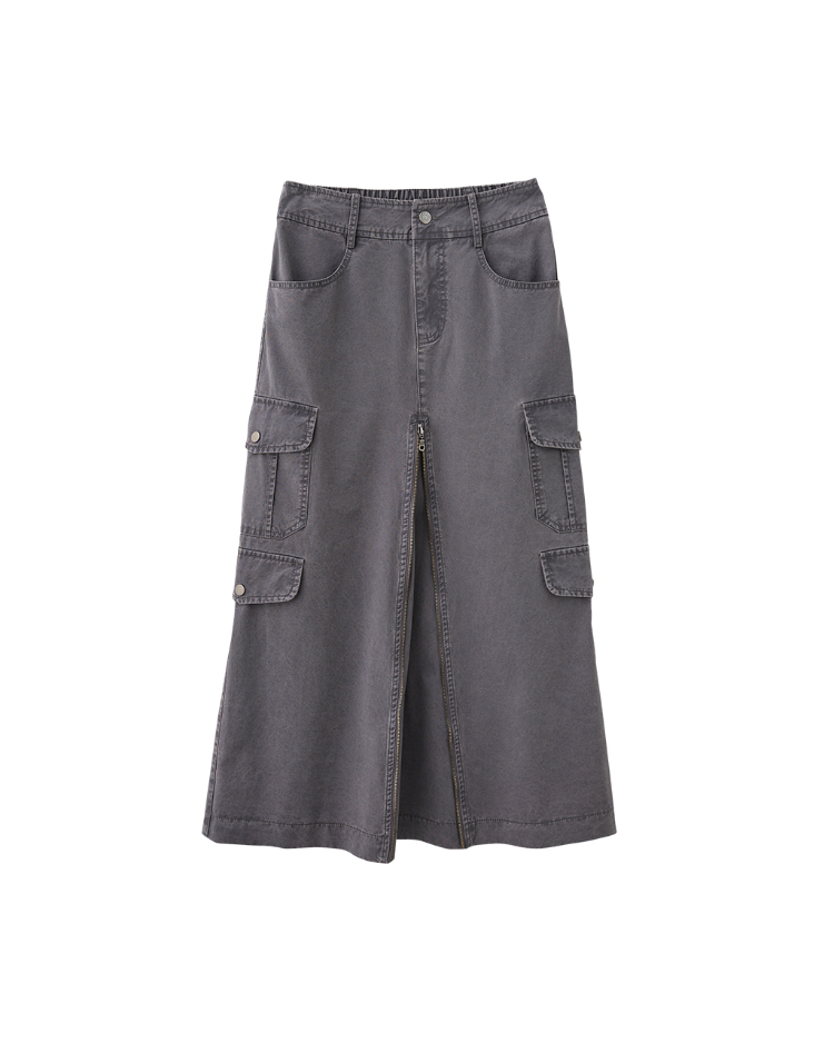 DITA兩穿式造型拉鍊工裝A字裙