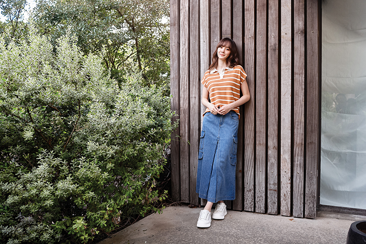 DITA兩穿式造型拉鍊工裝A字裙