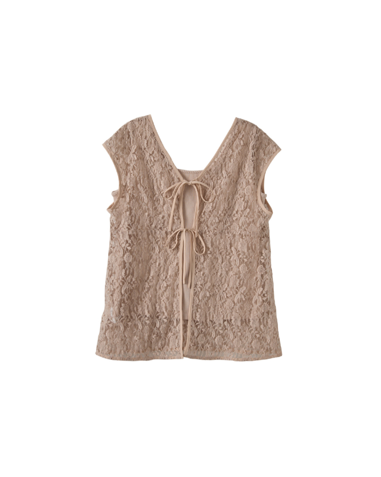 DITAV領清透蕾絲背心罩衫