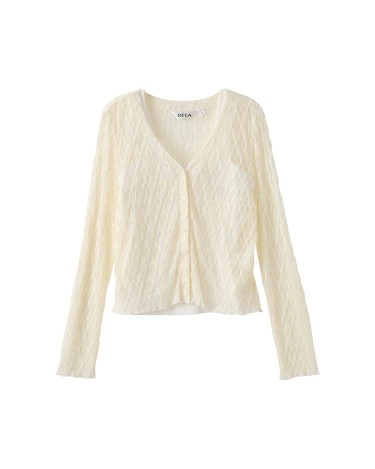 DITA浪漫開襟緹花上衣