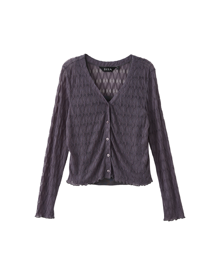 DITA浪漫開襟緹花上衣