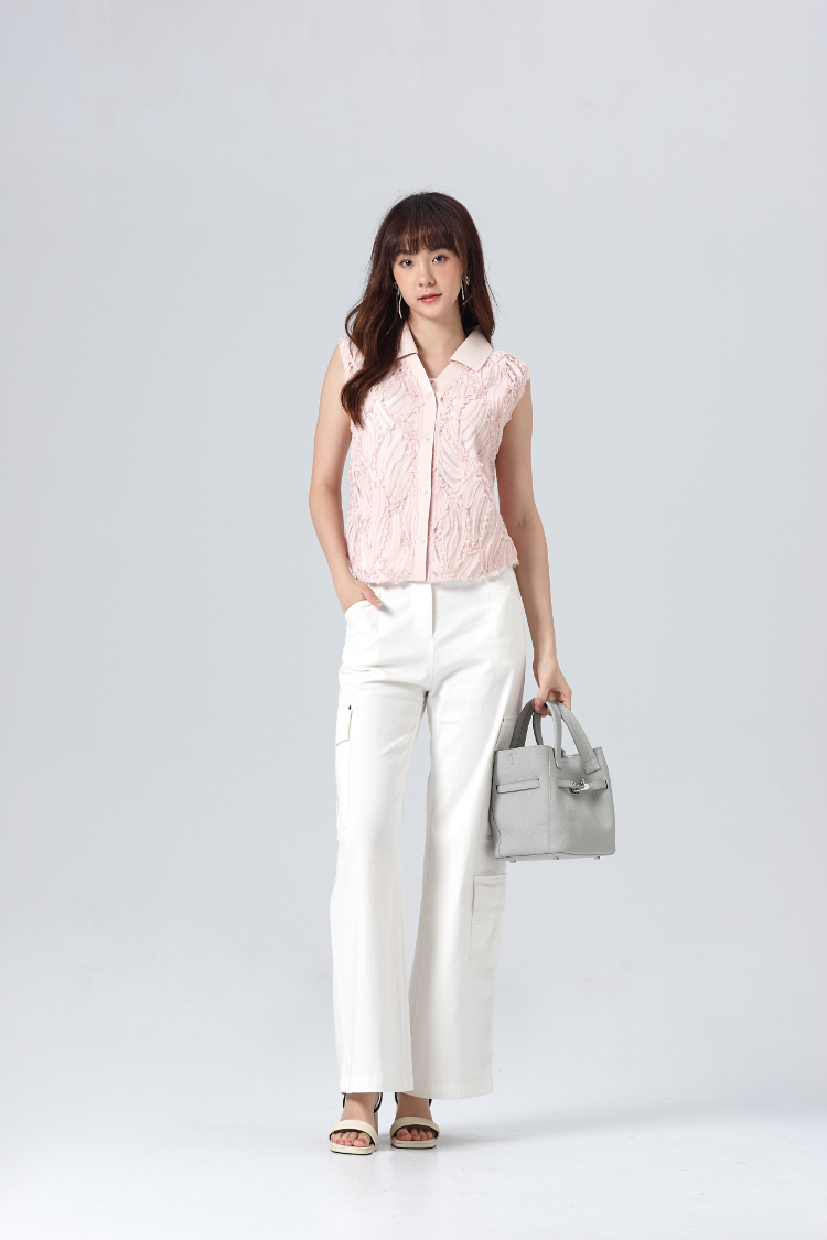 DITA襯衫領排扣雕花背心