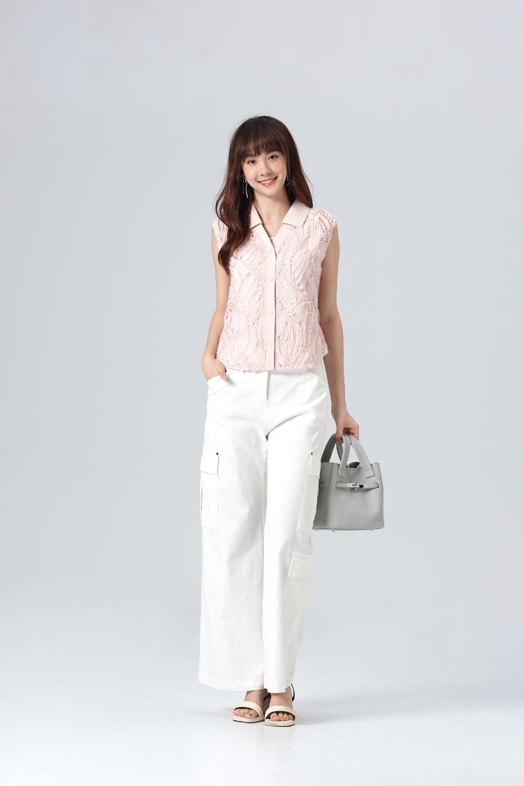 DITA襯衫領排扣雕花背心