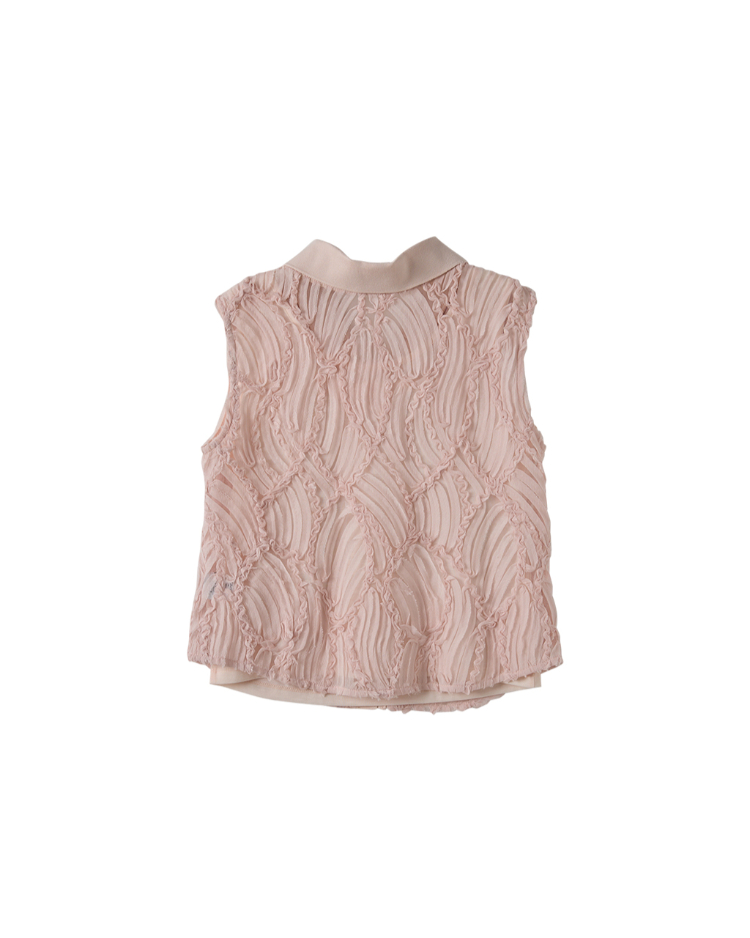 DITA襯衫領排扣雕花背心