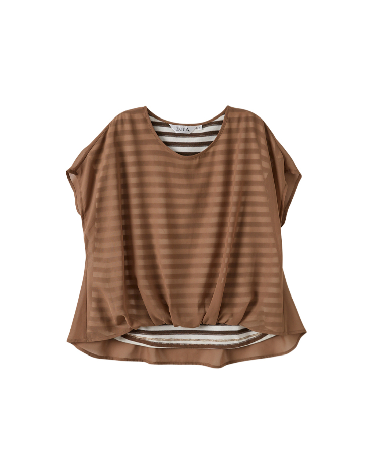 DITA條紋薄紗上衣