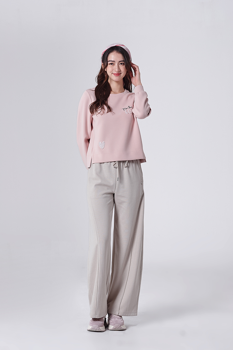 DITA愛心珠繡寬鬆版大學T