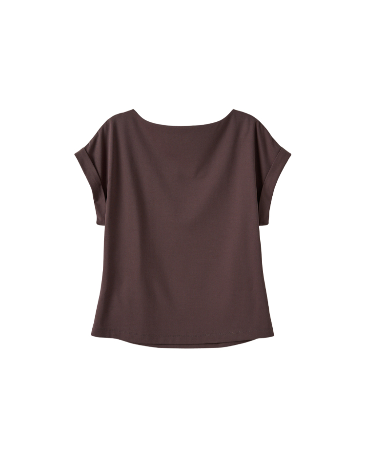 DITA法國袖修身素色上衣