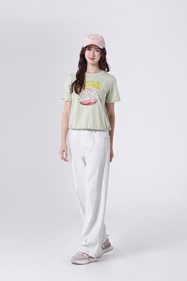 DITA趣味印花抽皺上衣