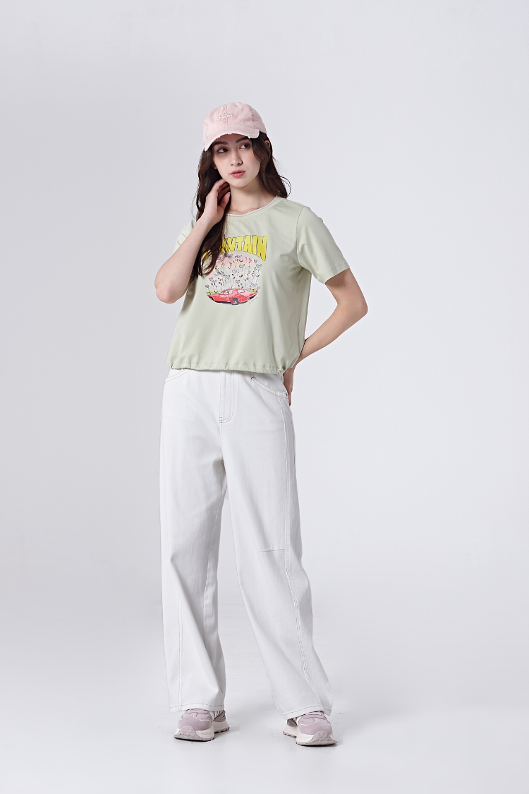 DITA趣味印花抽皺上衣