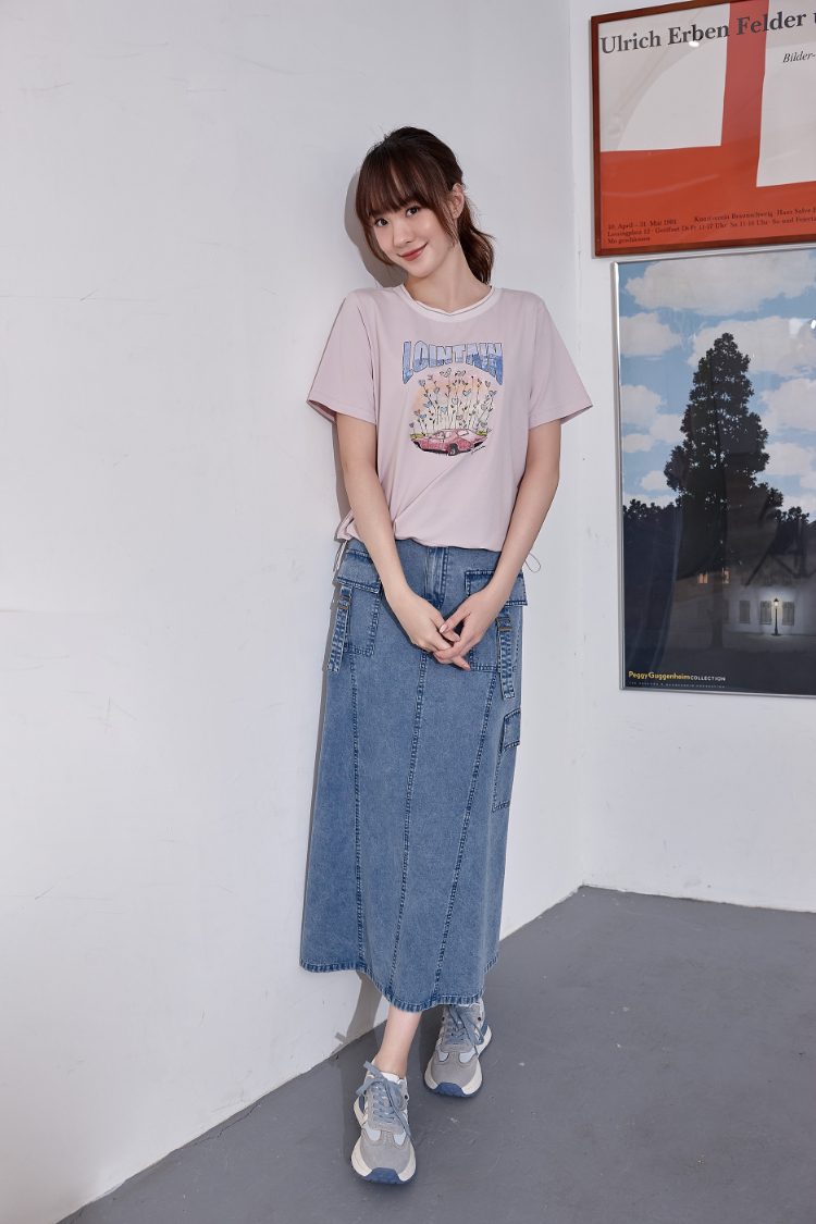 DITA趣味印花抽皺上衣