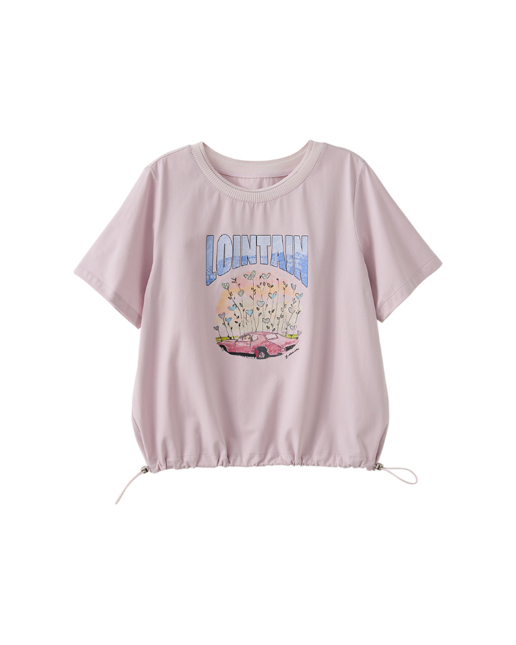 DITA趣味印花抽皺上衣