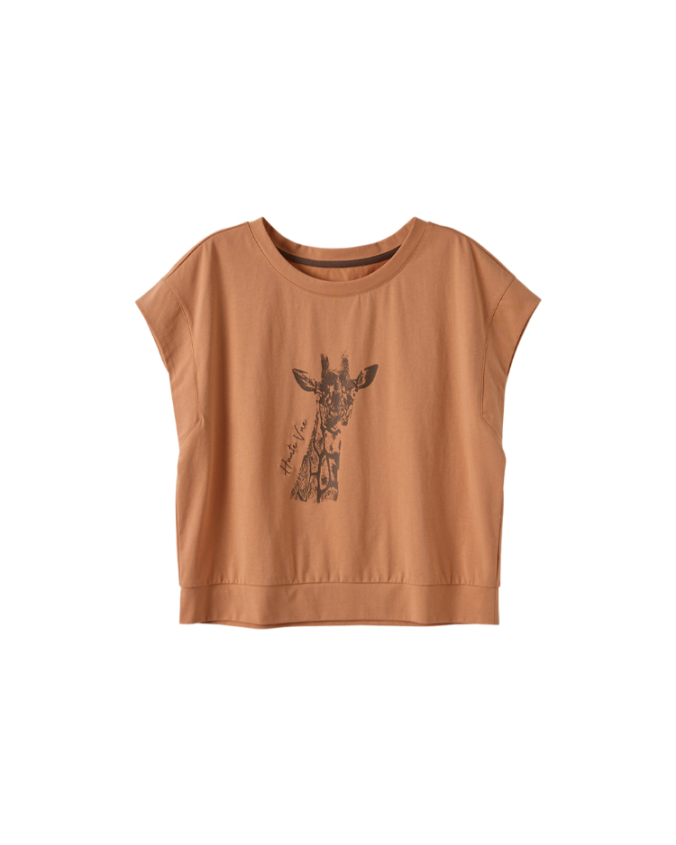 DITA長頸鹿印花法國袖上衣