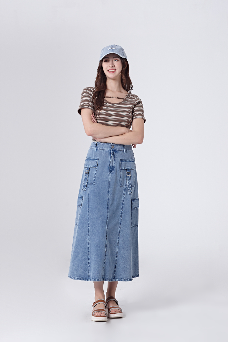 DITA條紋金屬裝飾上衣