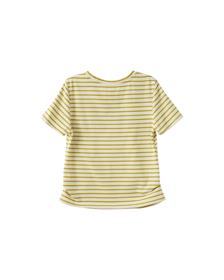 DITA條紋繡字印花上衣