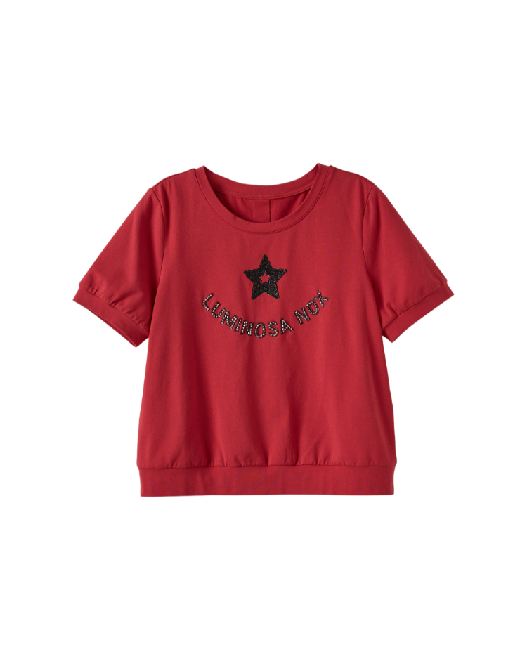 DITA特殊印花工藝縮口上衣