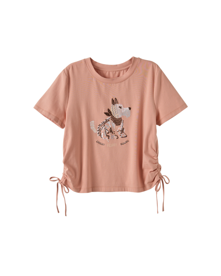 DITA特殊印花工藝抽繩上衣