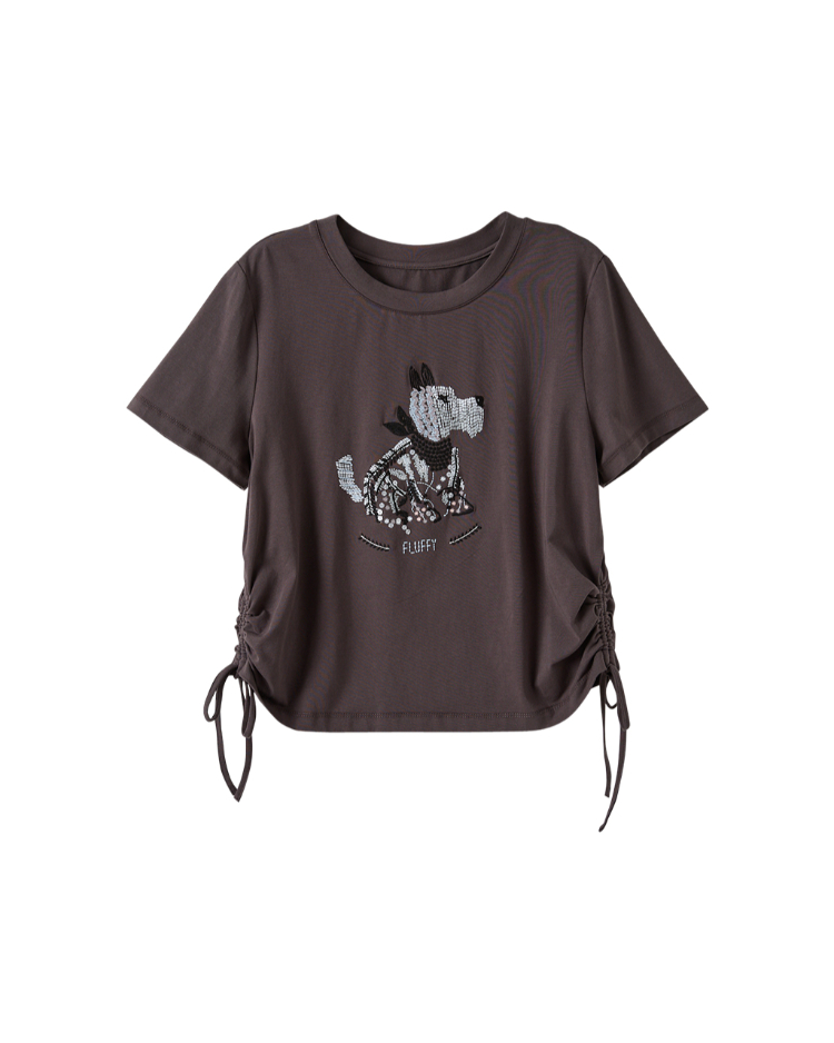 DITA特殊印花工藝抽繩上衣